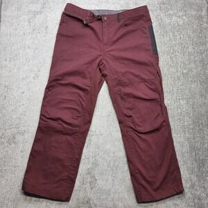 PrAna Men's Burgundy Cargo Pants Size 38x32 "Born From The Experience" Design
